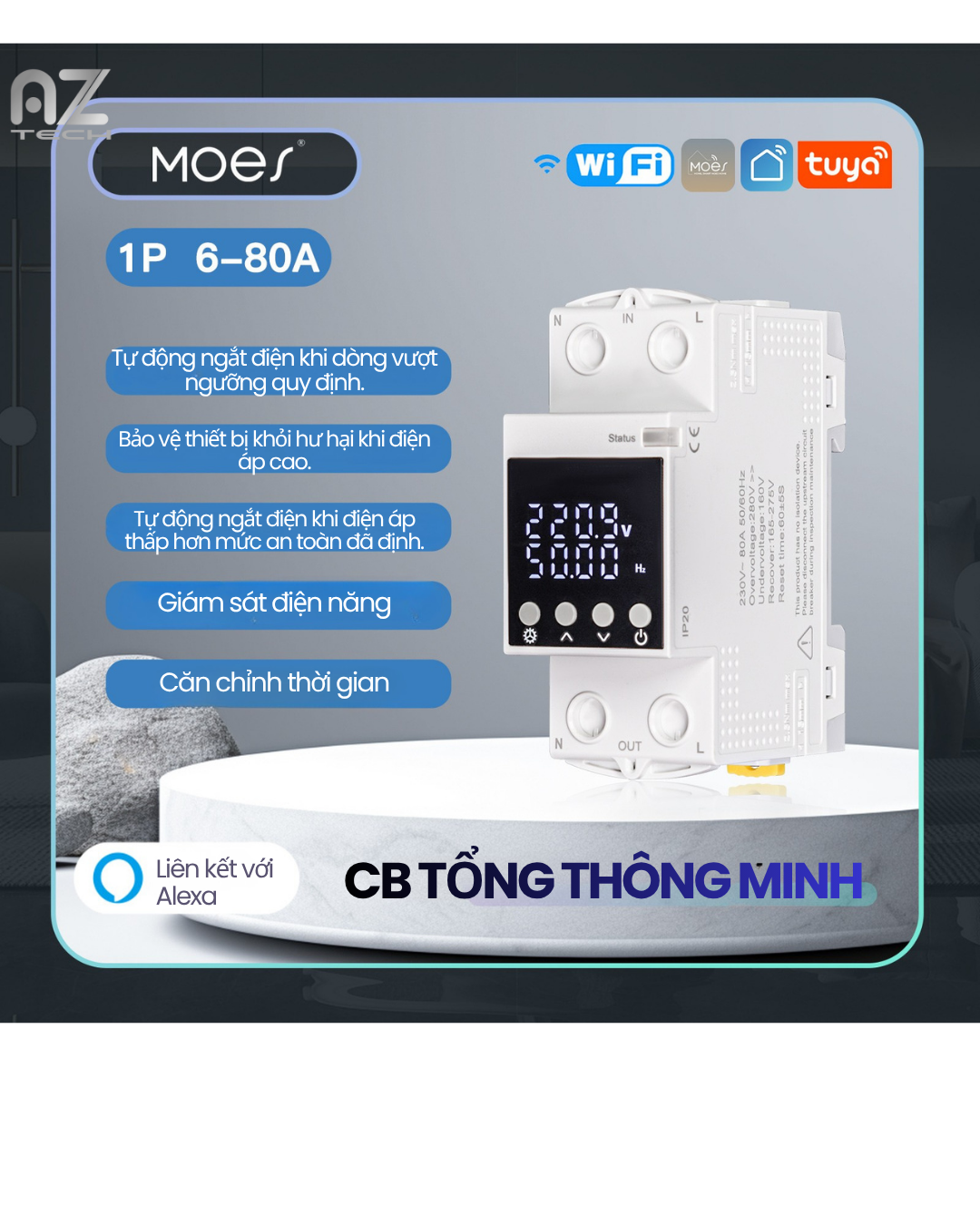 CB Tổng Thông minh MOES (Aptomat 80A) - Ảnh 3