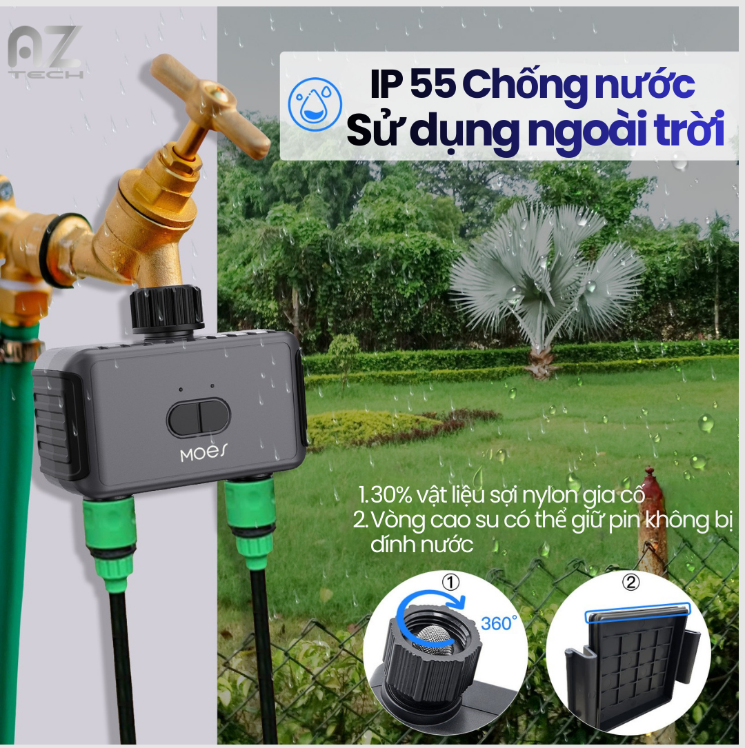 Bộ hẹn giờ tưới nước thông minh 2 vòi MOES - Ảnh 3